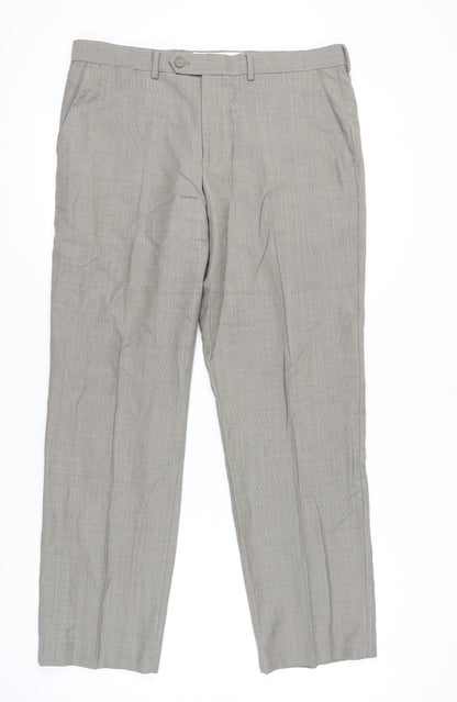 Marks and Spencer Men’s Grey Wool Dress Pants 36W 31L Straight Leg