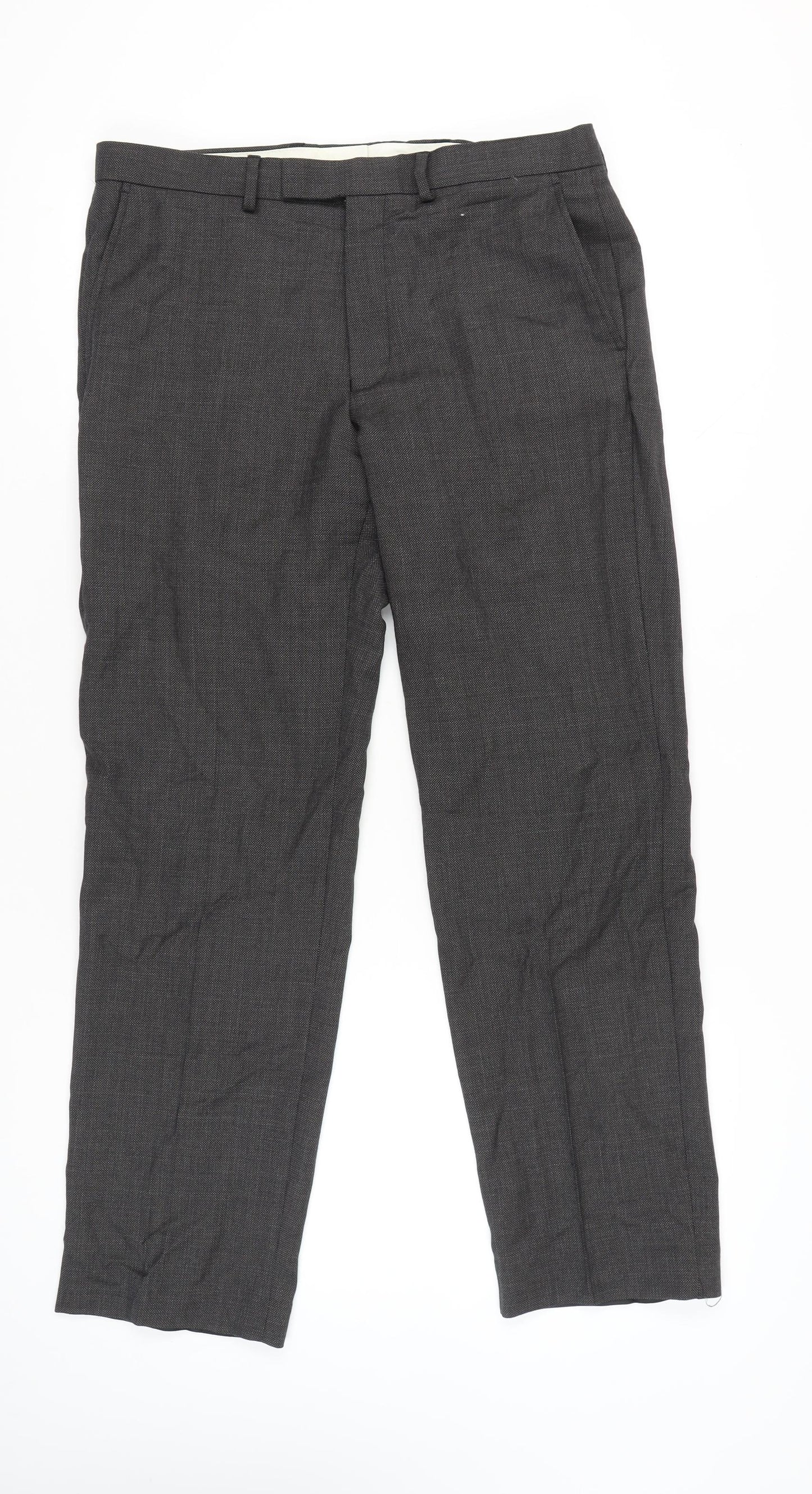Marks and Spencer Men’s Grey Wool Regular Dress Pants 34W 31L
