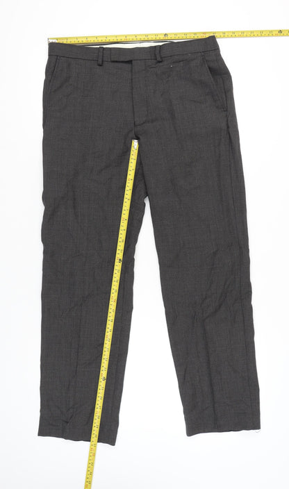 Marks and Spencer Men’s Grey Wool Regular Dress Pants 34W 31L