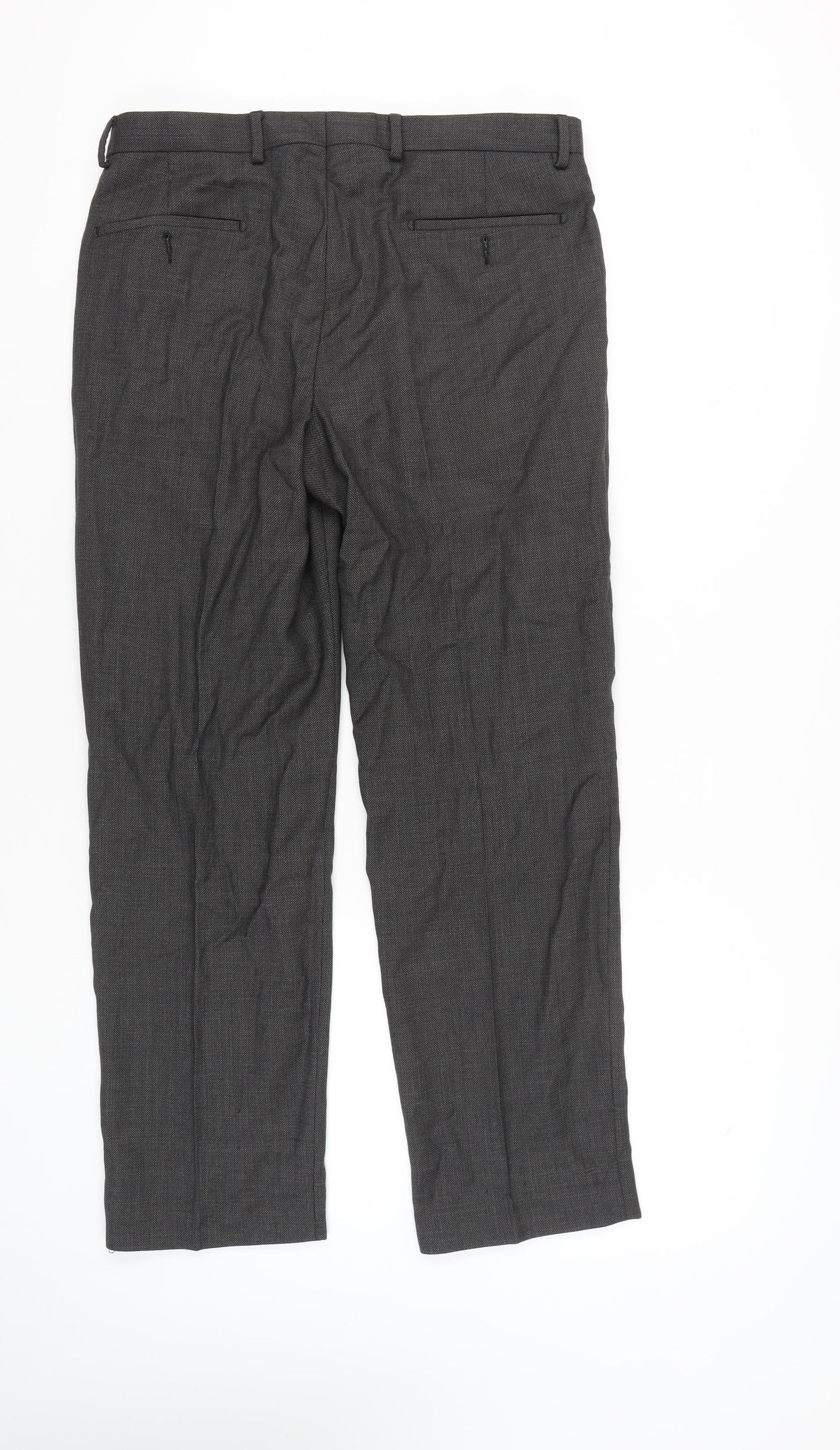 Marks and Spencer Men’s Grey Wool Regular Dress Pants 34W 31L