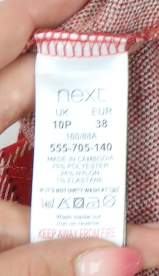 Next Women’s Red Check Petite A-Line Short Dress UK 10