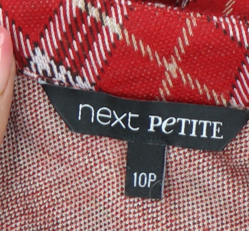 Next Women’s Red Check Petite A-Line Short Dress UK 10