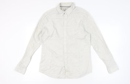 Jasper Conran Men’s Ivory Long Sleeve Button-Up Shirt L Regular
