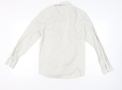 Jasper Conran Men’s Ivory Long Sleeve Button-Up Shirt L Regular