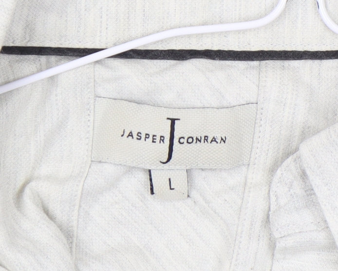 Jasper Conran Men’s Ivory Long Sleeve Button-Up Shirt L Regular