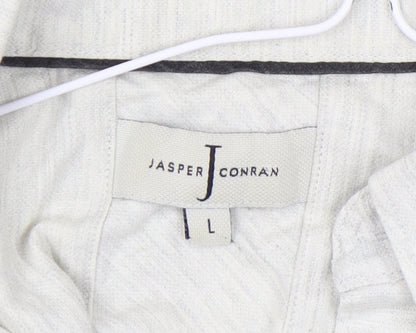 Jasper Conran Men’s Ivory Long Sleeve Button-Up Shirt L Regular
