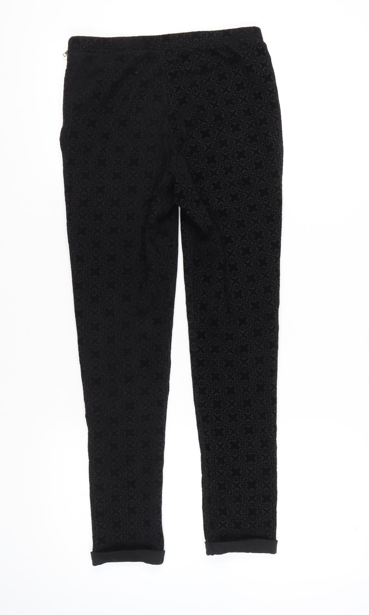 Barkins Women’s Black Geometric Slim Trousers Size M Autumn Winter