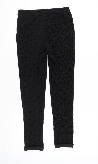 Barkins Women’s Black Geometric Slim Trousers Size M Autumn Winter