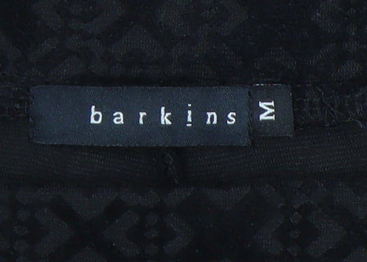 Barkins Women’s Black Geometric Slim Trousers Size M Autumn Winter