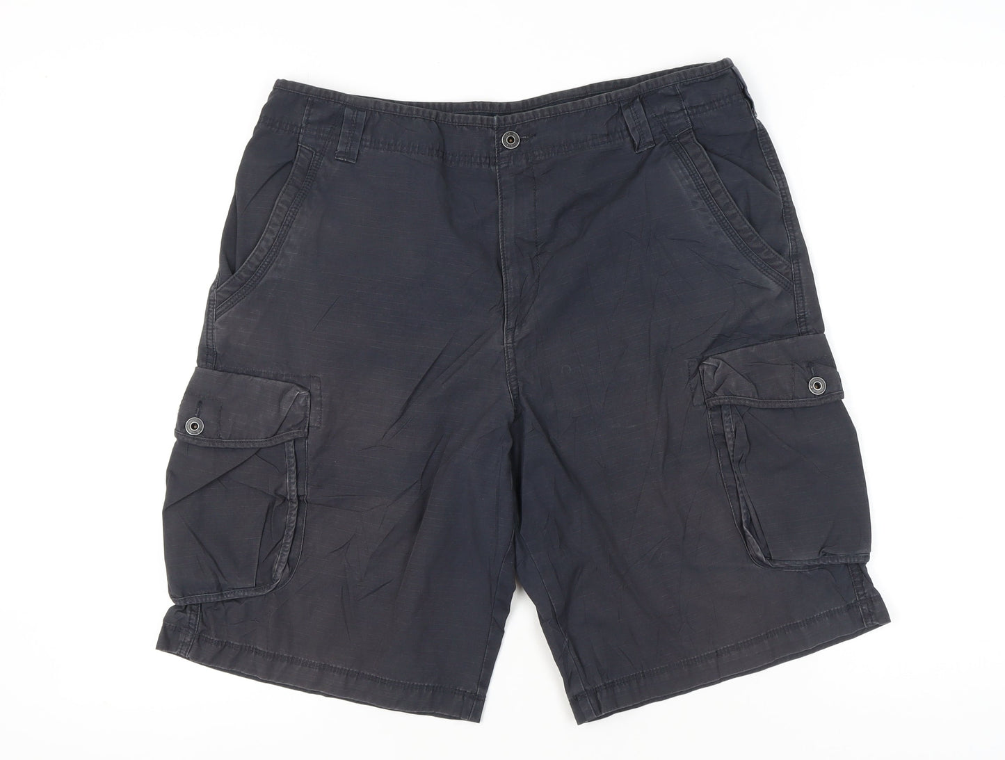 Marks and Spencer Men's Black 36 Cargo Shorts 100% Cotton Summer