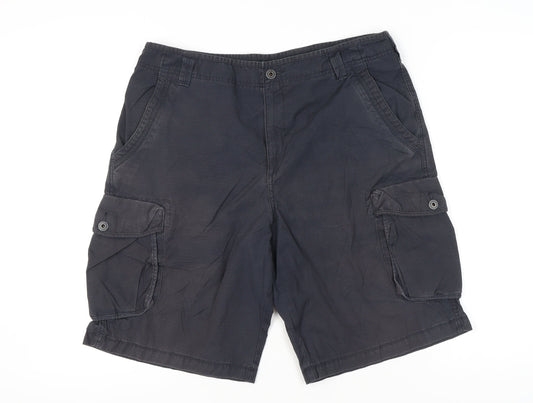 Marks and Spencer Men's Black 36 Cargo Shorts 100% Cotton Summer