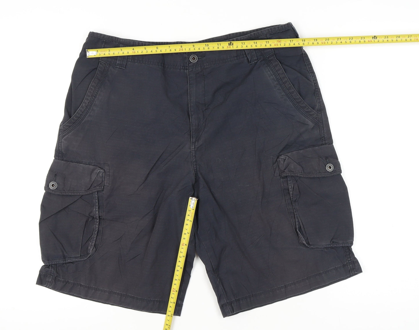 Marks and Spencer Men's Black 36 Cargo Shorts 100% Cotton Summer