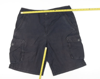 Marks and Spencer Men's Black 36 Cargo Shorts 100% Cotton Summer