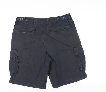 Marks and Spencer Men's Black 36 Cargo Shorts 100% Cotton Summer