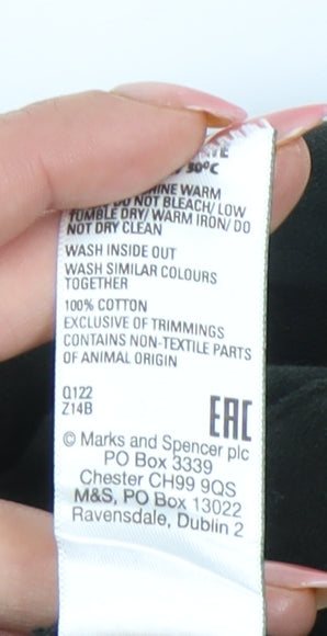 Marks and Spencer Men’s Black Cotton Straight Leg Trousers 42W 29L