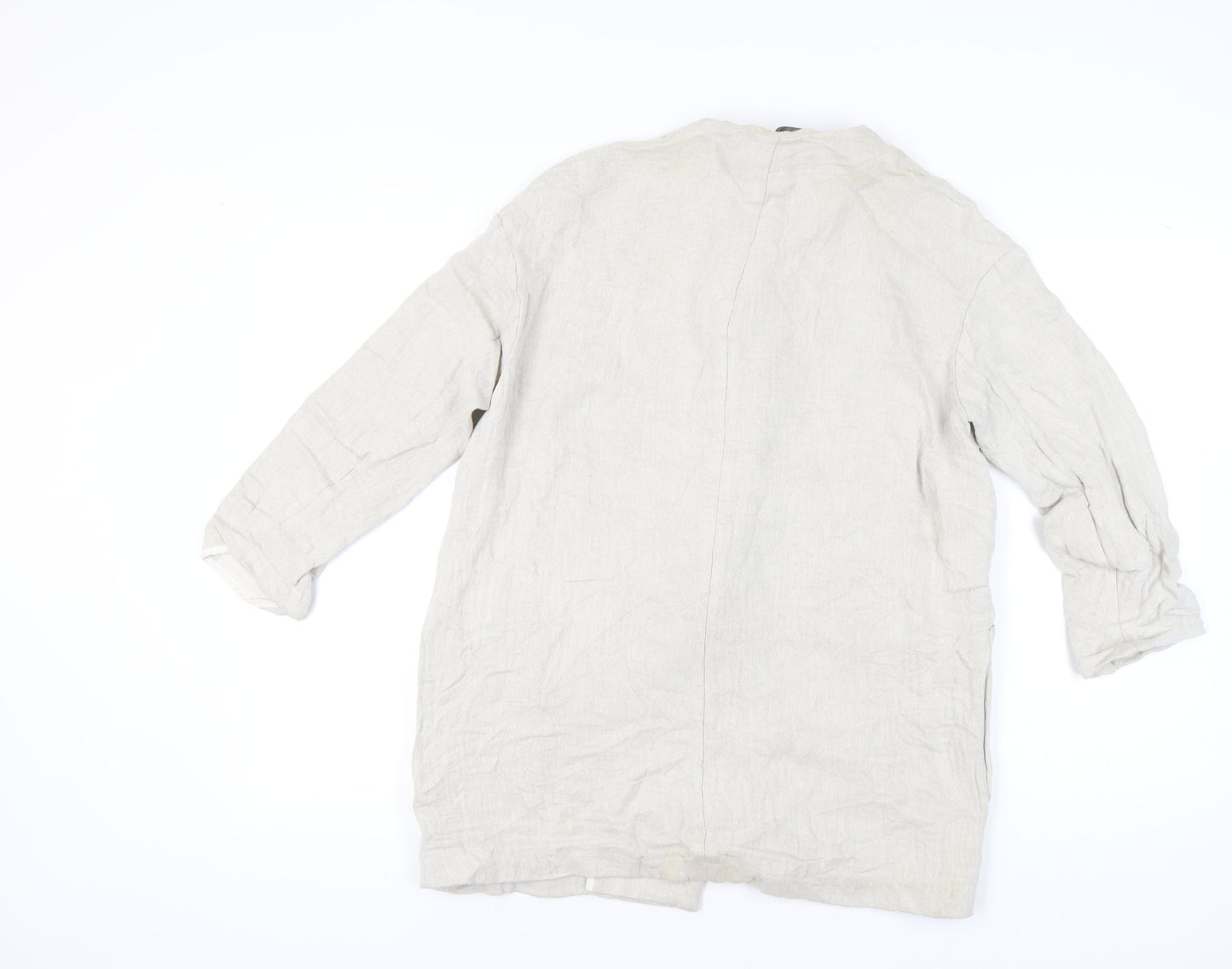 Womens UK Size 8 Zara Basic Beige Overcoat