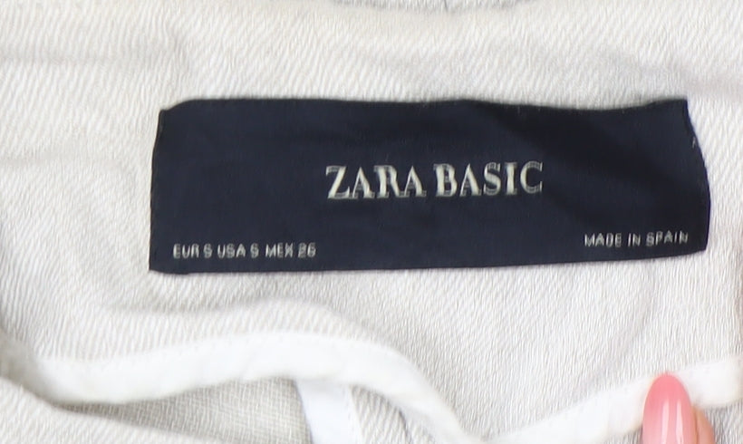Womens UK Size 8 Zara Basic Beige Overcoat