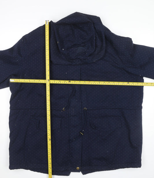 Dickins & Jones Women’s Blue Polka Dot Parka Jacket Size 24 Plus