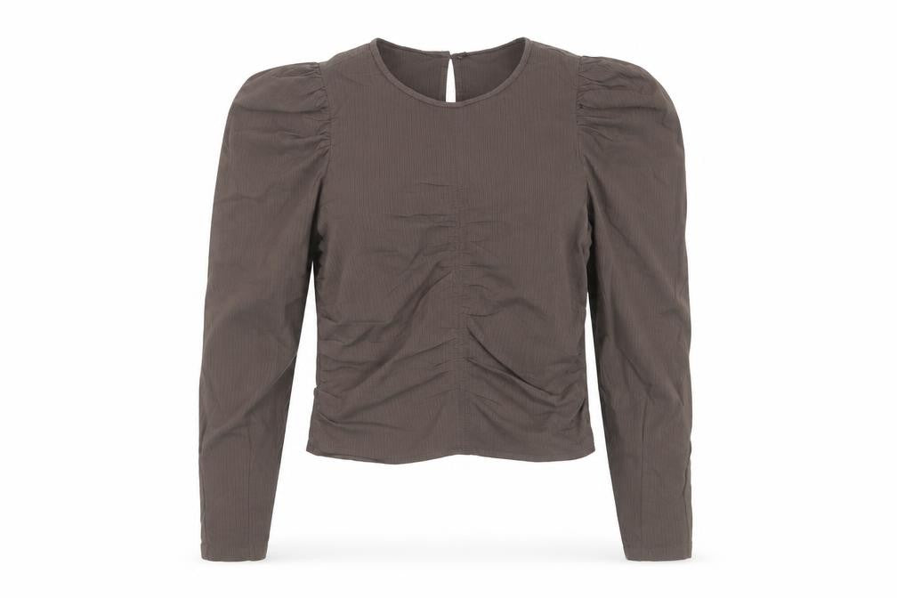 Womens UK Size XS Pieces Brown Basic Blouse