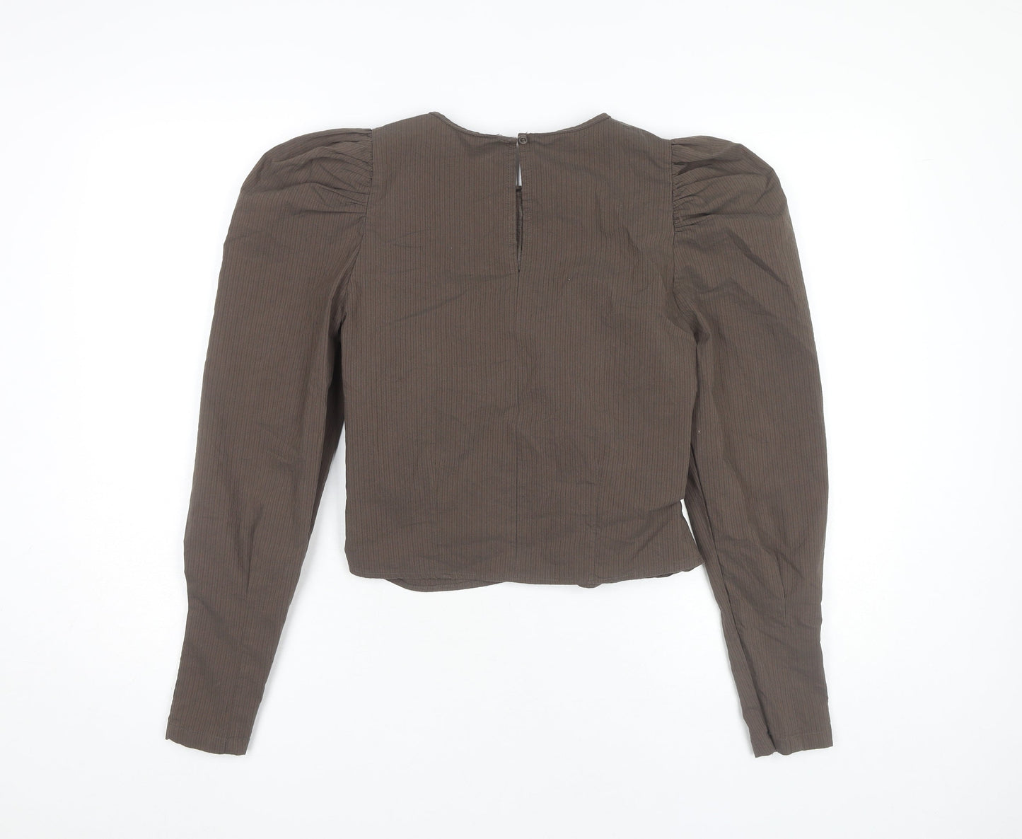 Womens UK Size XS Pieces Brown Basic Blouse