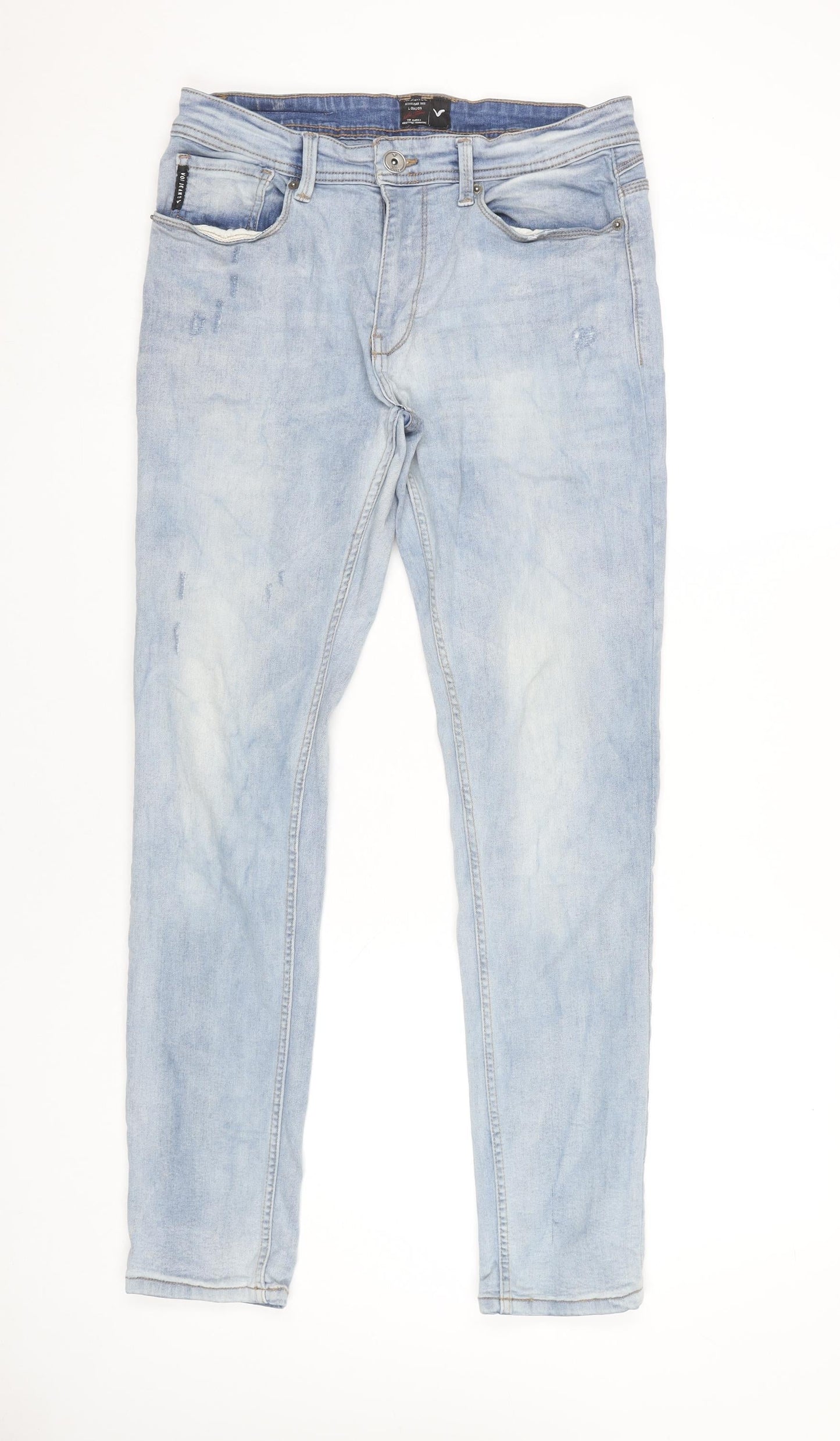 VOI Jeans Men’s Blue Light Wash Skinny Jeans Slim Fit 32R