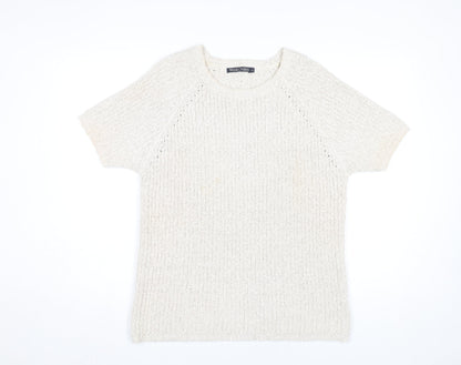 Womens UK Size S Woolovers Beige Pullover Jumper