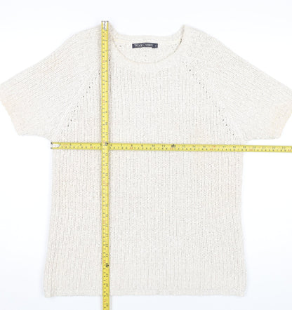 Womens UK Size S Woolovers Beige Pullover Jumper