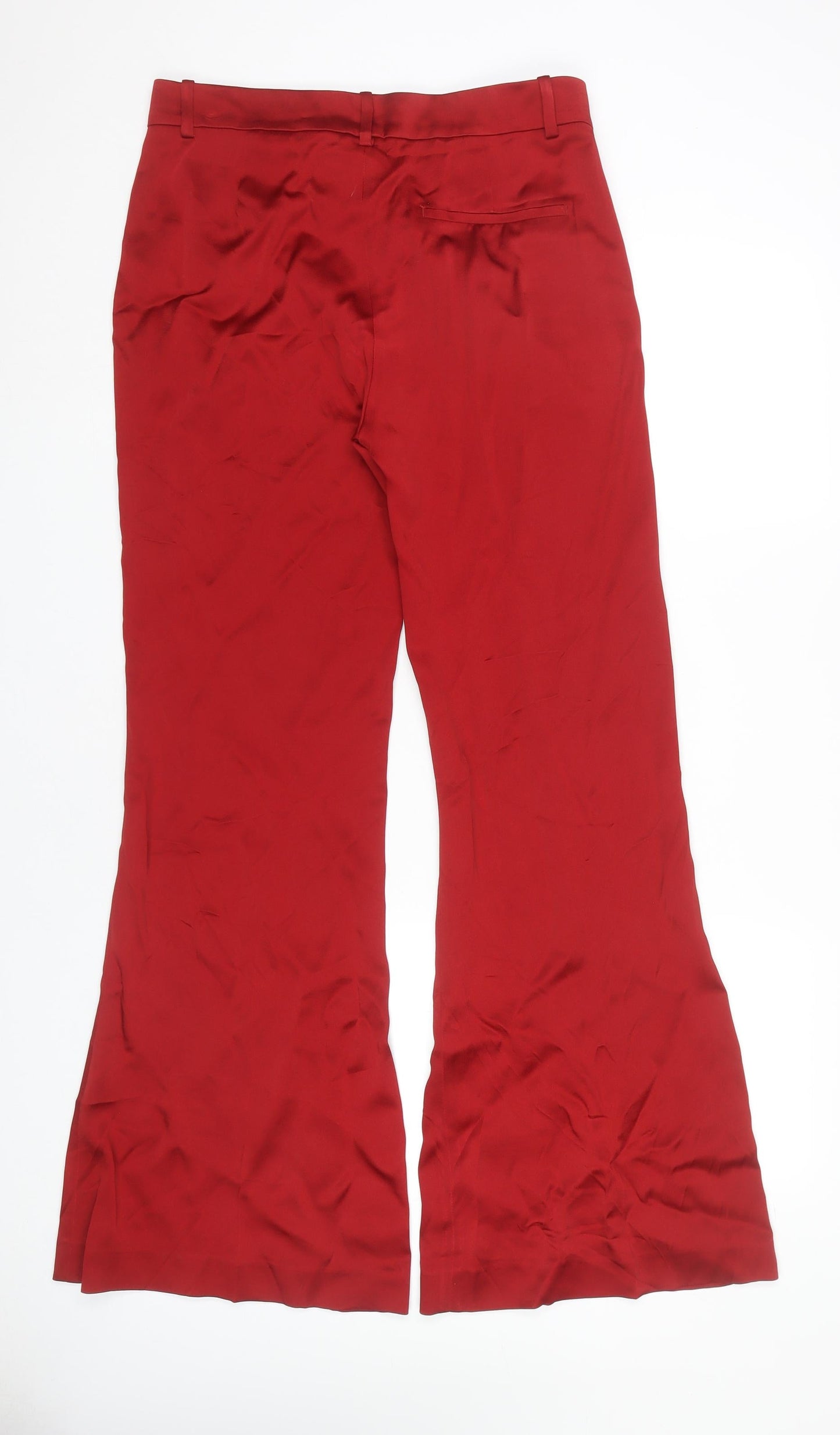 Womens UK Size 12 Zara Regular Fit Formal Red Trousers