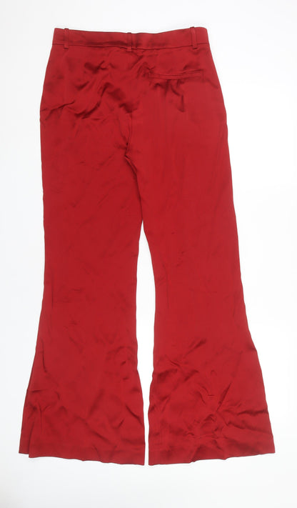 Womens UK Size 12 Zara Regular Fit Formal Red Trousers