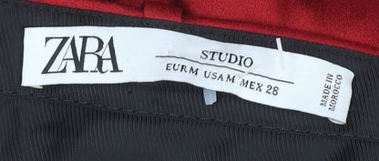 Womens UK Size 12 Zara Regular Fit Formal Red Trousers