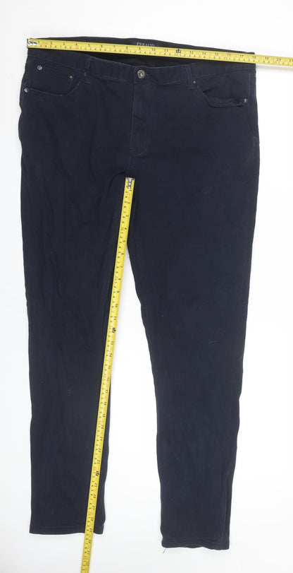 Feraud Men’s Blue Slim Fit Trousers W38 L32 Straight Leg Casual