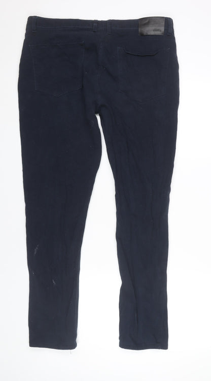 Feraud Men’s Blue Slim Fit Trousers W38 L32 Straight Leg Casual