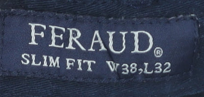 Feraud Men’s Blue Slim Fit Trousers W38 L32 Straight Leg Casual
