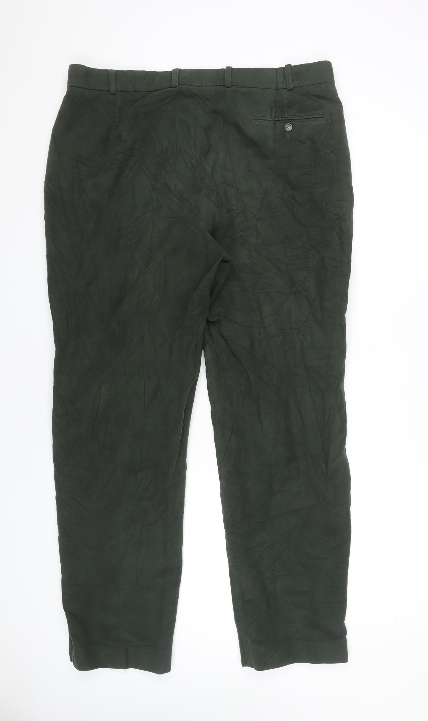 Mens UK Size 38R Conqueror Regular Fit Chino Green Trousers