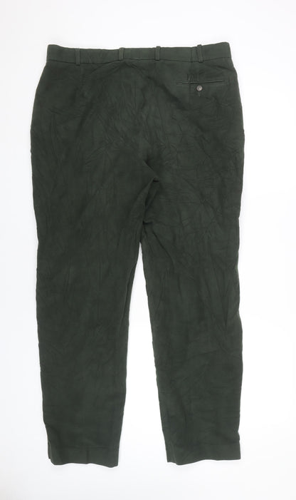 Mens UK Size 38R Conqueror Regular Fit Chino Green Trousers