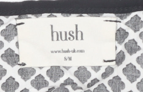 Hush Women’s Black Geometric Long Tank Dress Size S Sleeveless Summer