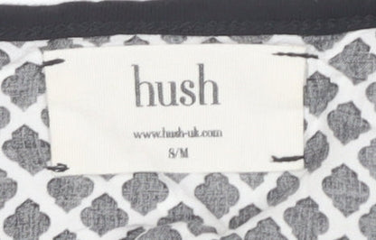 Hush Women’s Black Geometric Long Tank Dress Size S Sleeveless Summer