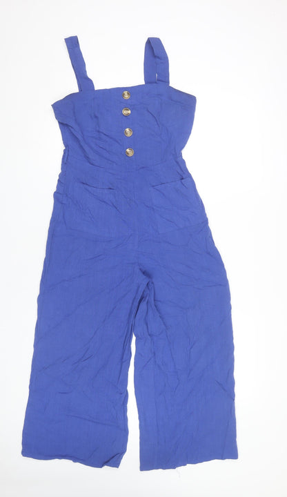 Nasty Gal Women’s Blue Wide-Leg Sleeveless Jumpsuit Size 10