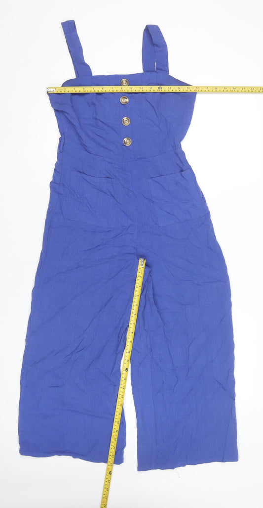 Nasty Gal Women’s Blue Wide-Leg Sleeveless Jumpsuit Size 10