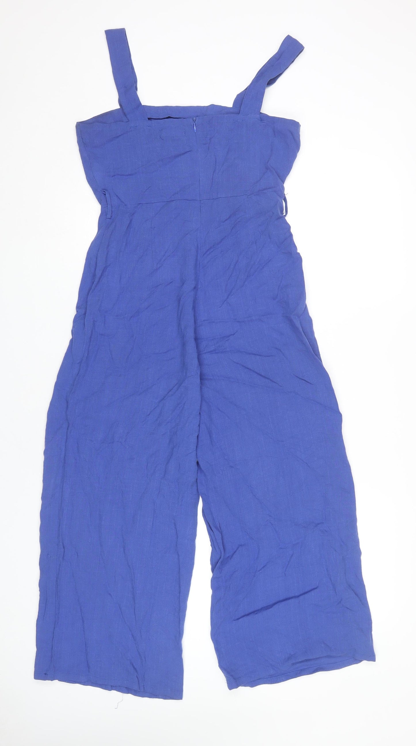 Nasty Gal Women’s Blue Wide-Leg Sleeveless Jumpsuit Size 10