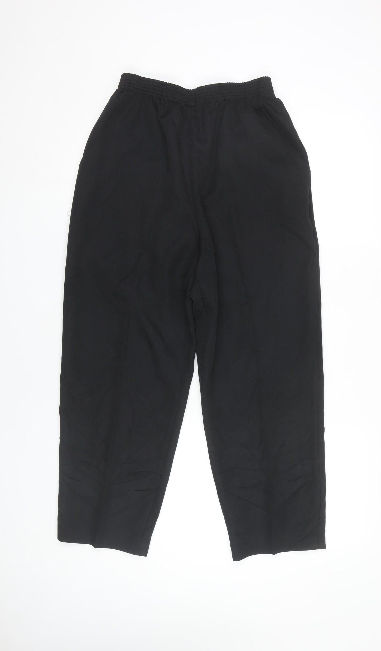Briggs Womens Black Size 10 Straight Leg Trousers Elastic Waist