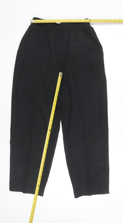 Briggs Womens Black Size 10 Straight Leg Trousers Elastic Waist