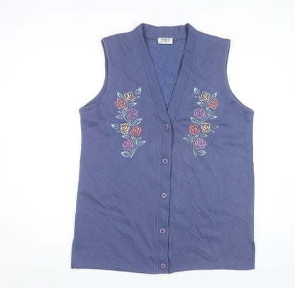 Womens UK Size M PARA Blue Vest Jumper