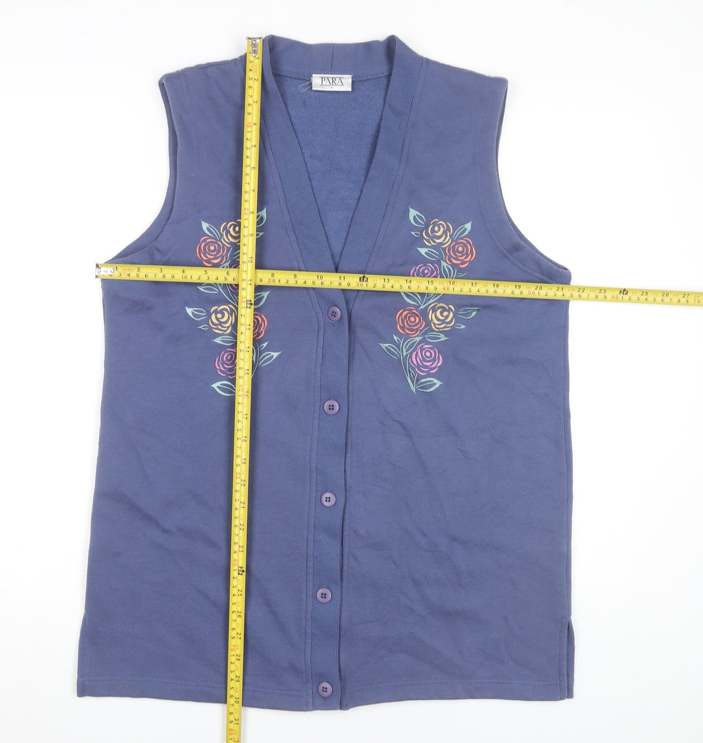Womens UK Size M PARA Blue Vest Jumper