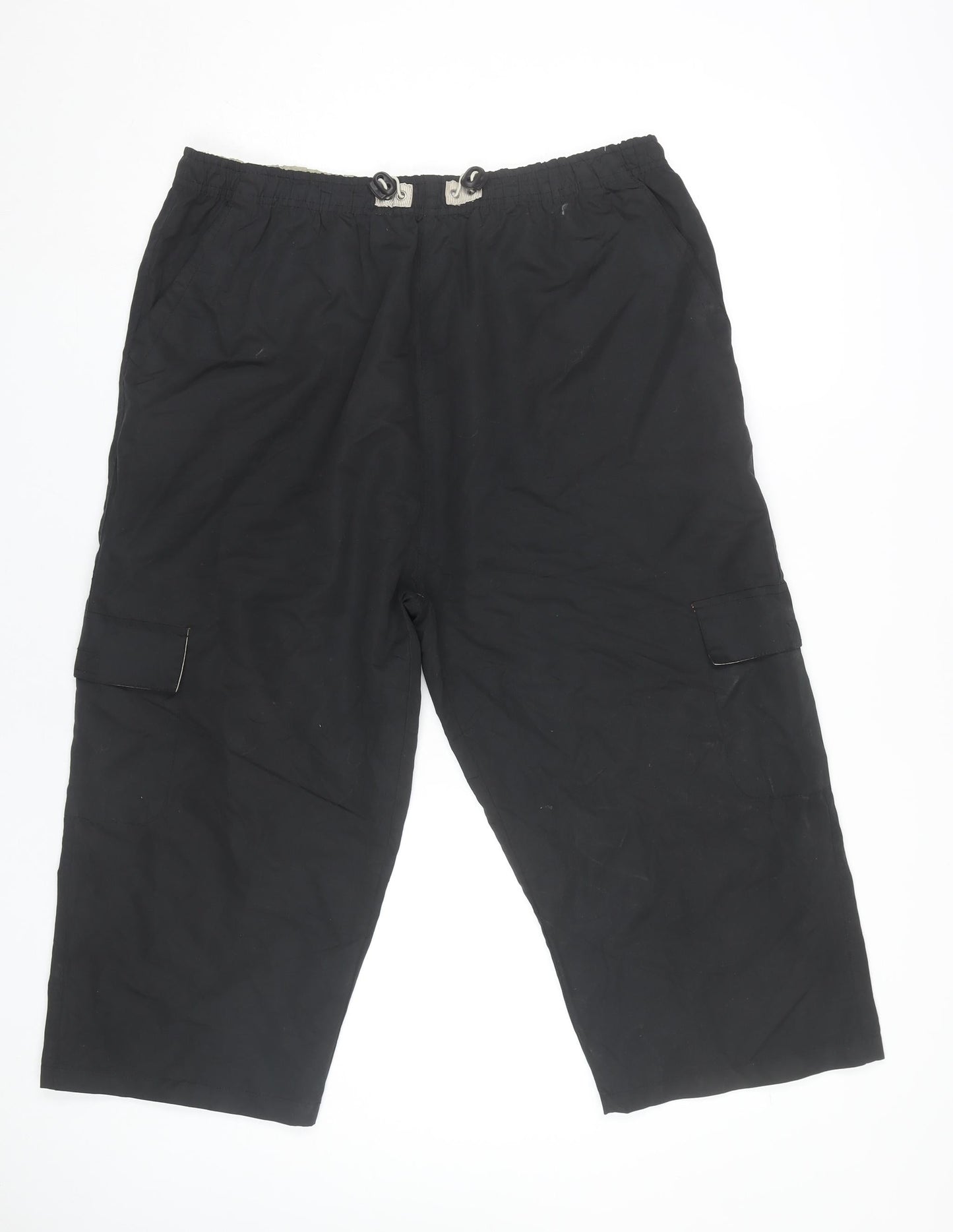 Bulldozer Lifestyle Men's Black XL Cargo Trousers Elastic Waist Pockets