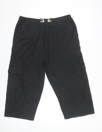 Bulldozer Lifestyle Men's Black XL Cargo Trousers Elastic Waist Pockets