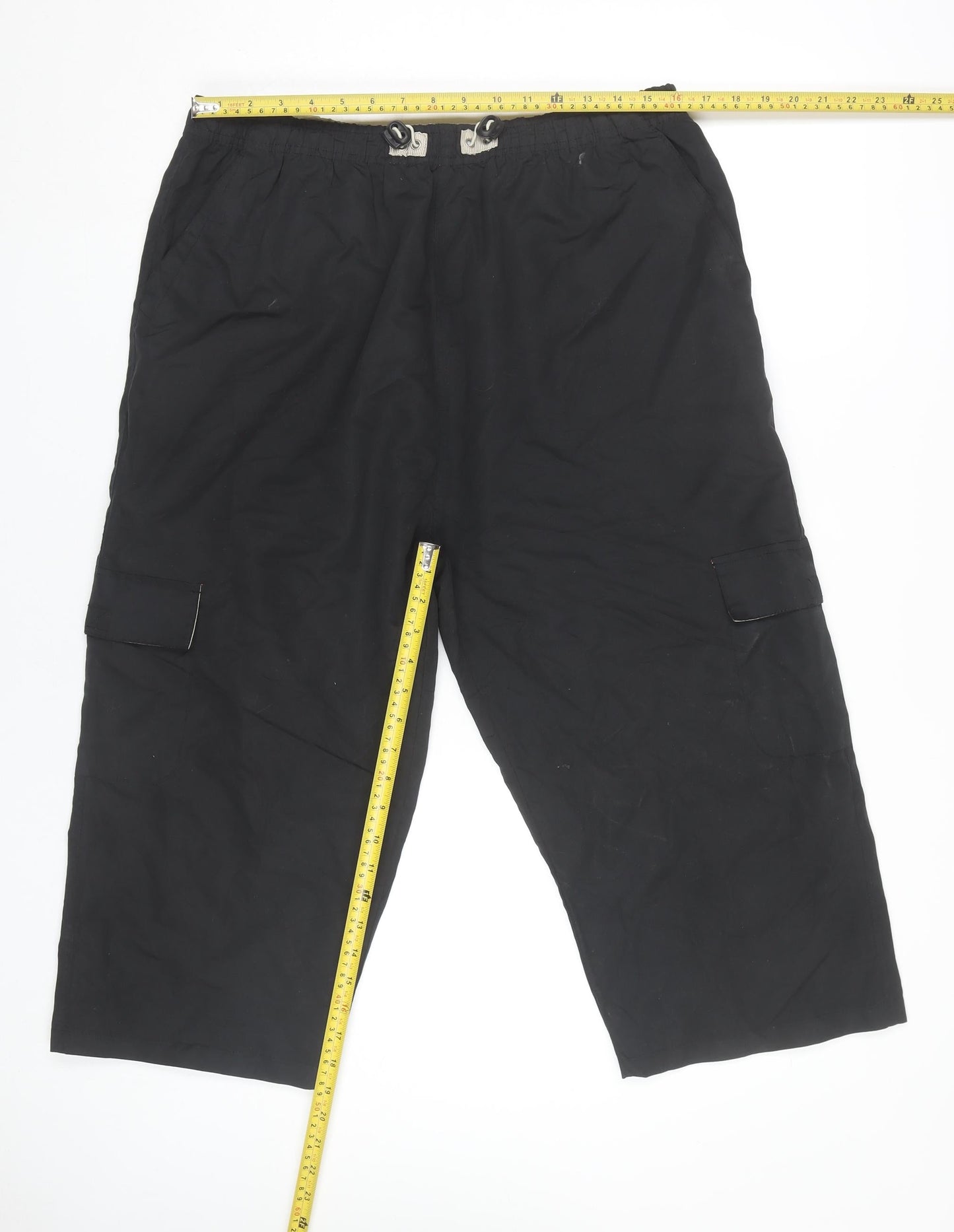 Bulldozer Lifestyle Men's Black XL Cargo Trousers Elastic Waist Pockets