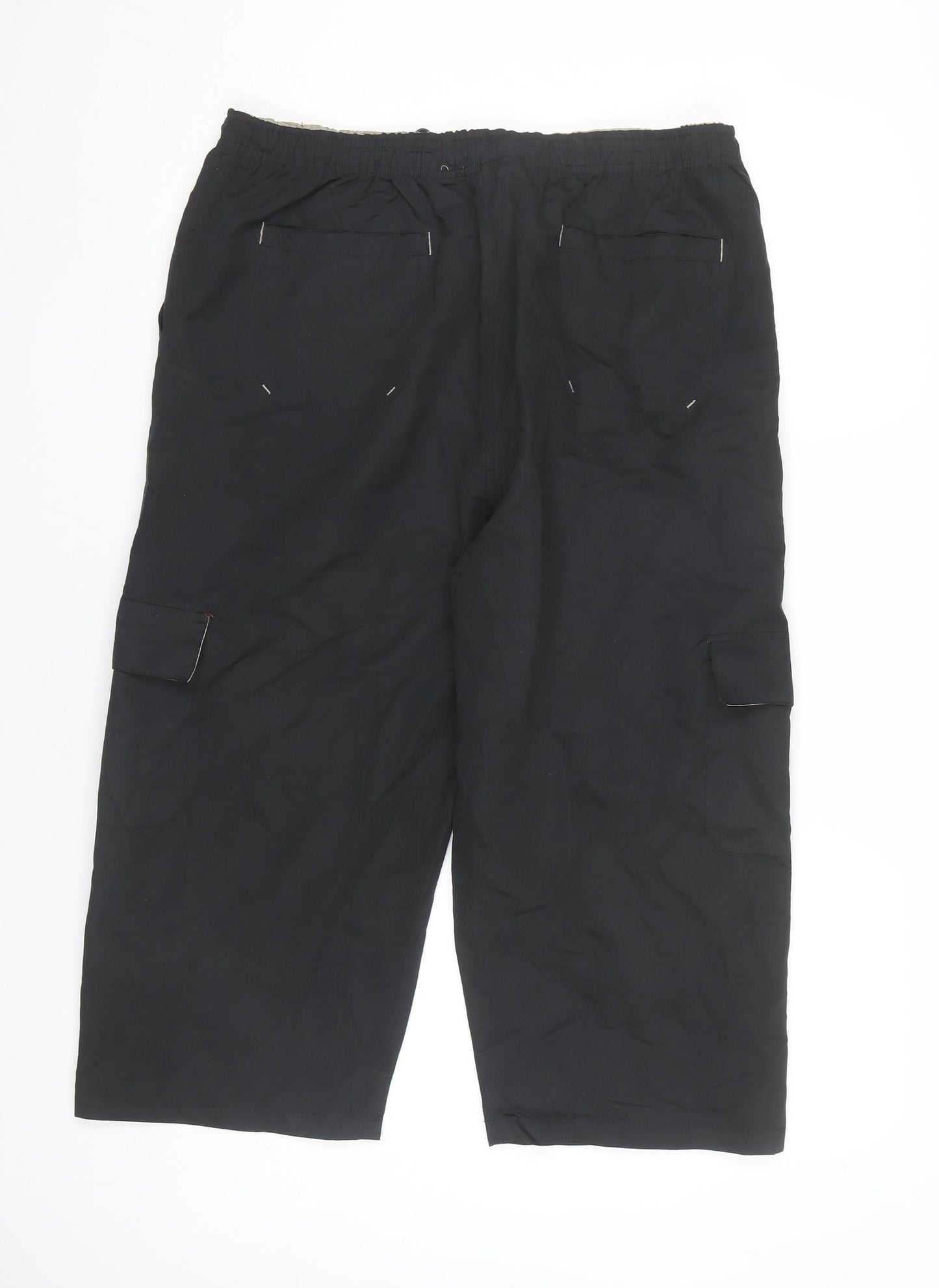 Bulldozer Lifestyle Men's Black XL Cargo Trousers Elastic Waist Pockets