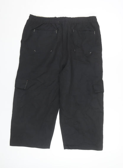Bulldozer Lifestyle Men's Black XL Cargo Trousers Elastic Waist Pockets