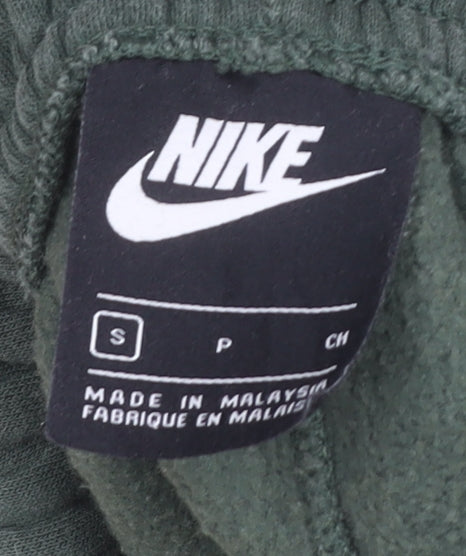 Nike Men Green S Cargo Tapered Trousers Elastic Waist Pockets